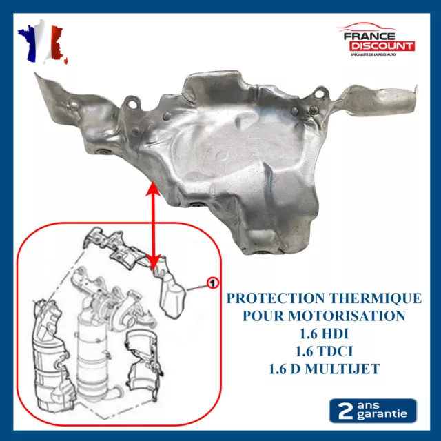 Ecran Thermique Echappement Tole Anti Chaleur Pour 1007 206 207 1.6 Hdi 1723.T3