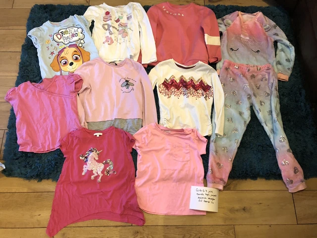 Maglione top maglione ragazze età 6-7 anni vestiti rosa pigiami pile per ragazze f&f George TU
