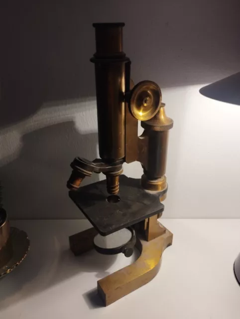 Microscope monoculaire ancien En Laiton C.ZEISS C.Verick Plaque AD Waechter Kiel