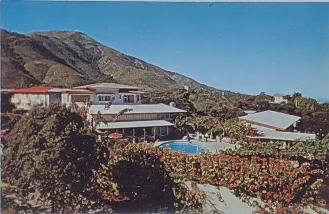 Postcard Haiti Petion-Ville Villa Creole Hotel Pool Mountains Flowers￼￼ 238