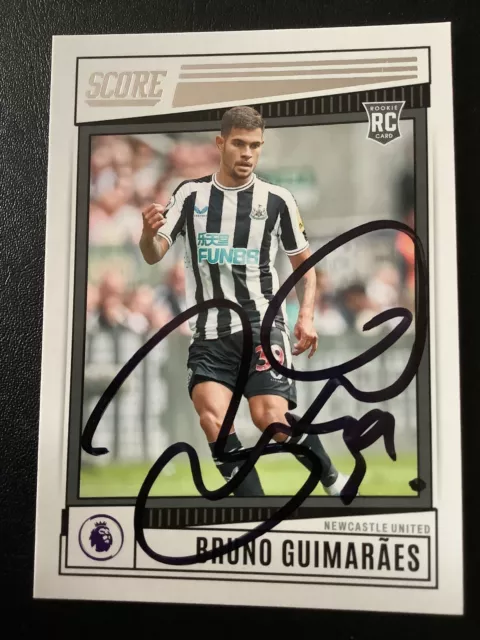 Signed Bruno Guimaraes Newcastle United Football Score Panini Card