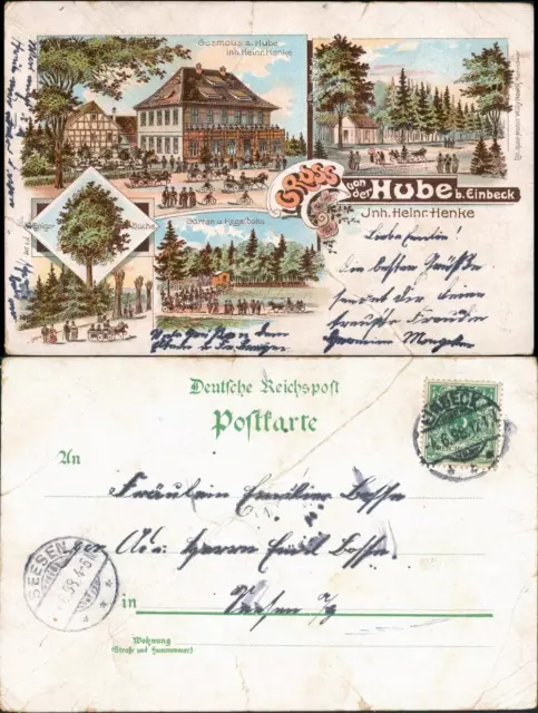 Ansichtskarte Litho AK Einbeck Gruss von der Hube Gasthaus MB 1898