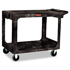 Rubbermaid Commercial 452500BK Flat Shelf Utility Cart- 2-Shelf- 500lbs- 26 x 44