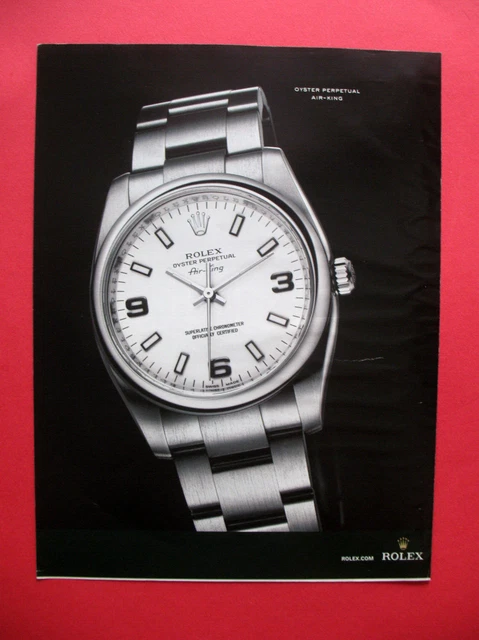 Publicite De Presse Rolex Montre Oyster Perpetual Air-King Ad 2009