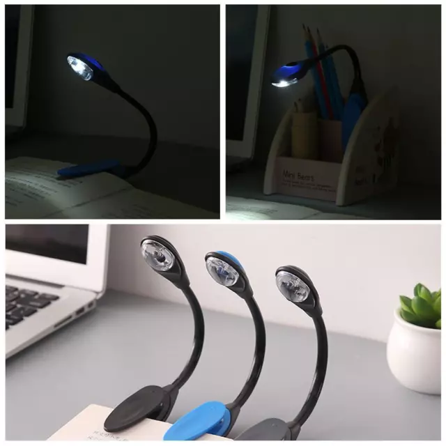 Flexible Clip On Book Laptop LED Reading Light Lamp NEW SALE Portable P4Y0