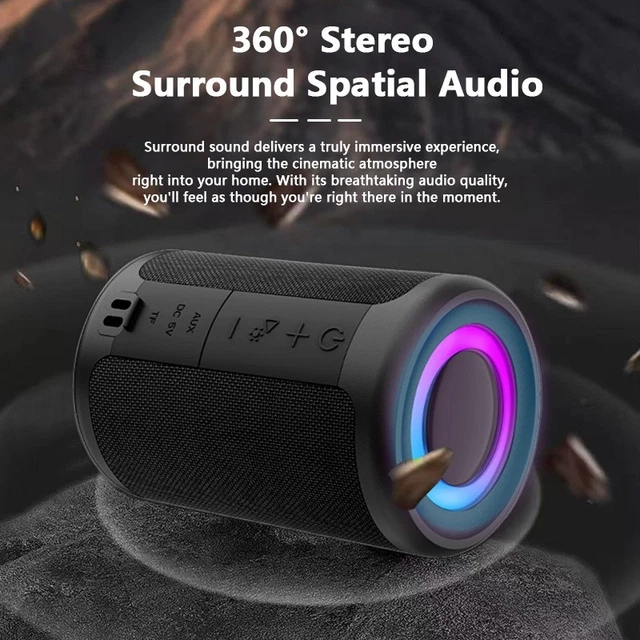 PORTABLE BLUETOOTH SPEAKER Mini Wireless Loud Bass 30W TWS LED Light ...