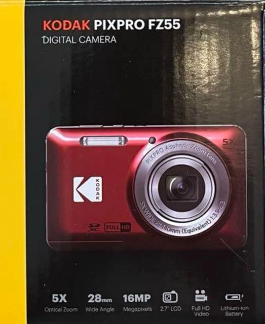 Navitech Custodia Rigida Rossa Per Fotocamera Kodak PIXPRO FZ55: Protezione Antiurto Con Tasca Interna