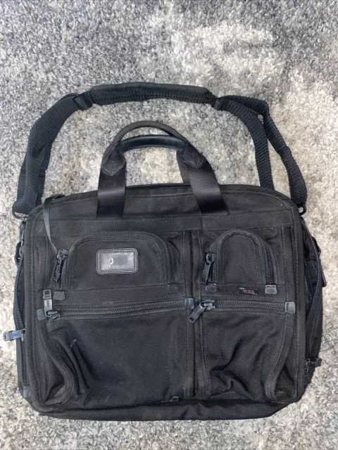 Preowned TUMI Alpha Laptop Briefcase Black Carry On Bag t pass CLEAN