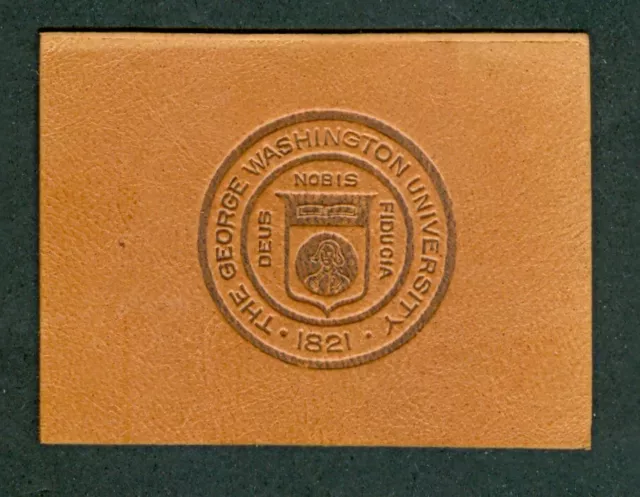 1908 The GEORGE WASHINGTON University CREST Tobacco Leather ATC L20 School SEAL