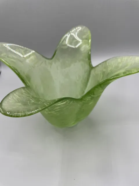 Green Tulip Shaped Vase Recycled Glass/Made in Spain