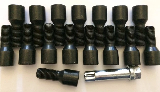 5 X M12X1.5 65mm LONG RADIUS 40mm THREAD ALLOY WHEEL BOLTS FIT MERCEDES