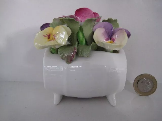 Aynsley Flower Of The Month Applied July Pansy English Bone China Miniature Posy