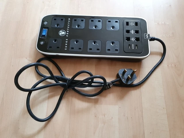Cavo di prolunga piatto con multipresa elettrica 6-IN-1 con
