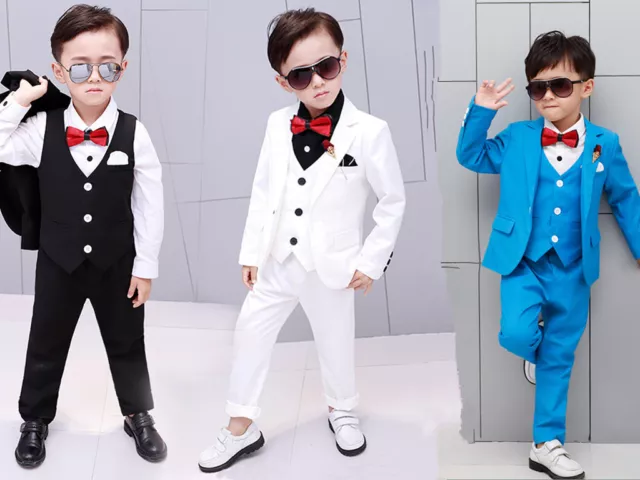 Kids Boys Suit Set Toddler Formal Tuxedo Suits Wedding PageBoy Party Dresses
