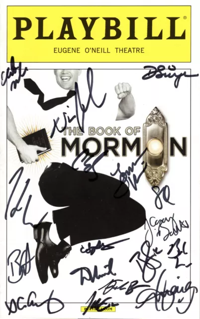 The Book Of Mormon Hand Signed Ny City Playbill+Coa    Signed On Cover 2016 Cast