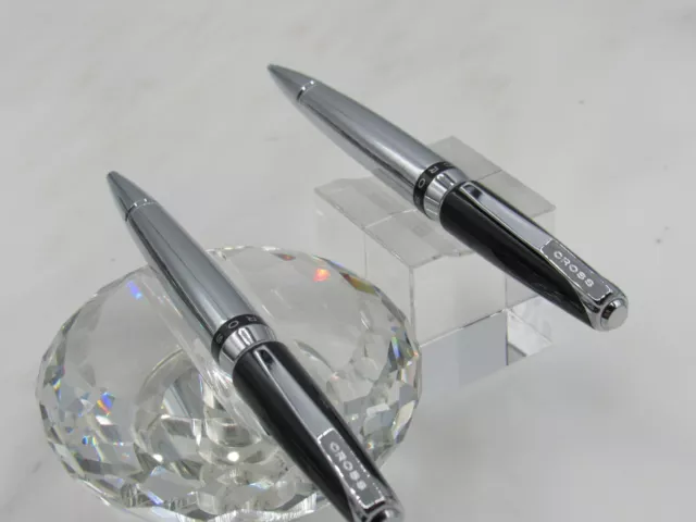 Gorgeous High Quality Genuine Cross Black And Silver Pen And Pencil Set