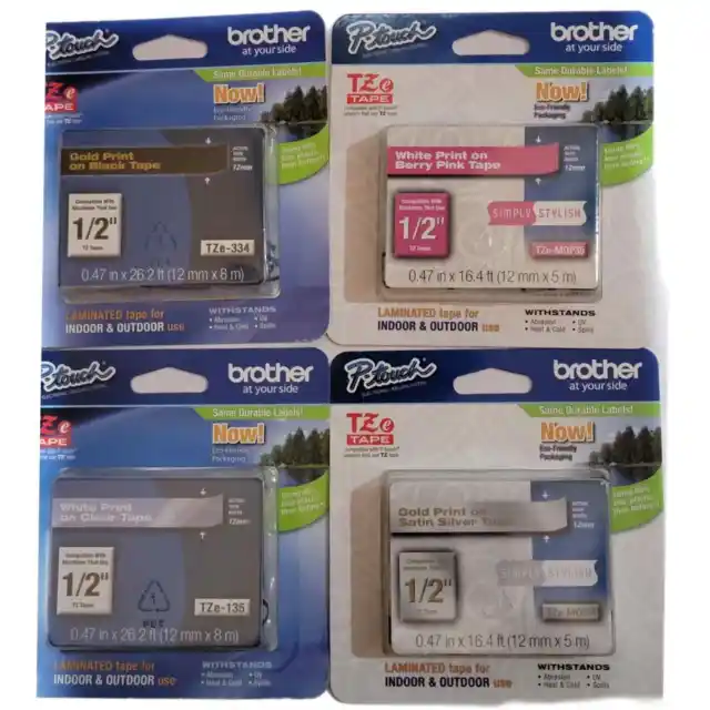 Brother label Maker Tape, 4 assorted colors NIB