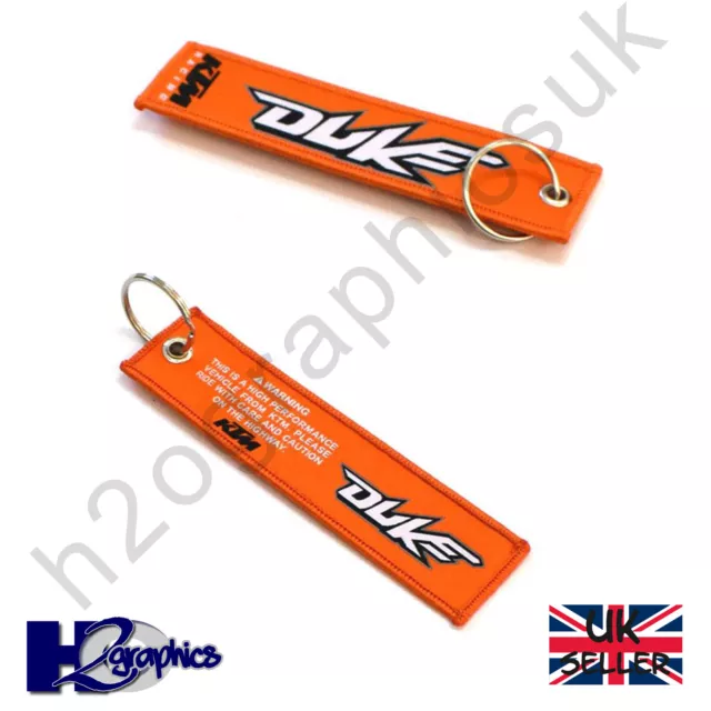 New KTM Duke Embroidered Keyring Key Chain Key Tag UK Seller Fast Shipping
