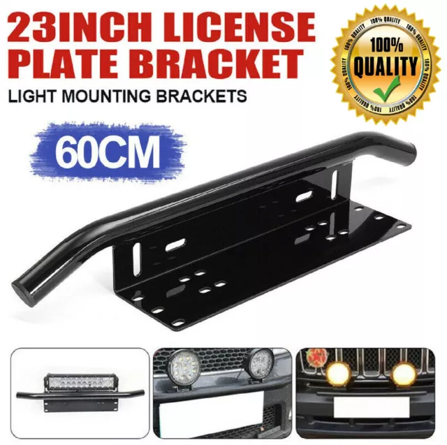 23" License Number Plate Frame Holder Bull Bar Bumper Mount Light LED Bracket AU