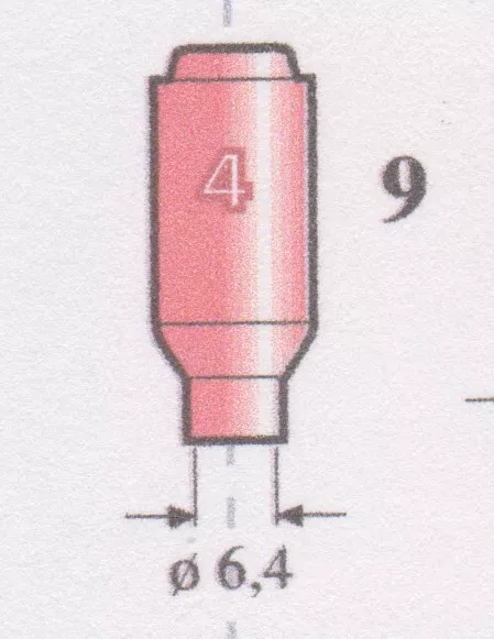 Ugello Ceramica Gr. 4 10N50 Ricambio Torcia Tig Diametro Mm. 6,4