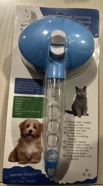 Dog / Cat Brush Comb Self Cleaning Undercoat Hair Remover Shedding Grooming NEW