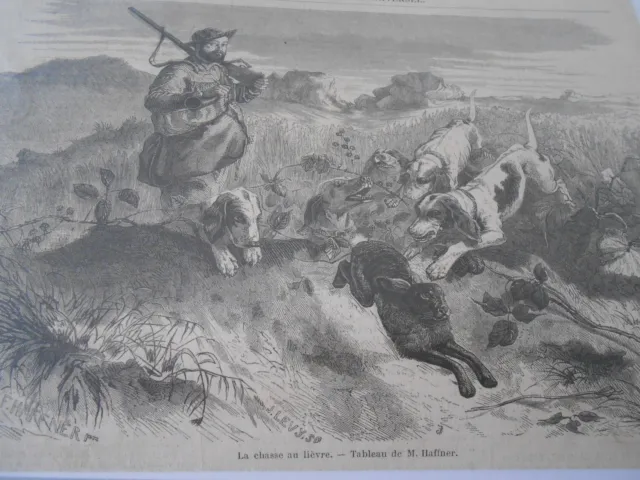 1861 engraving La Chasse au Hare