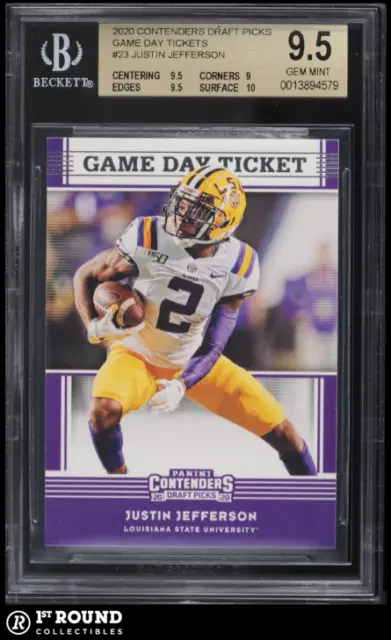 POP 1: Justin Jefferson BGS 9.5: 2020 Panini Contenders DP Game Day Tickets