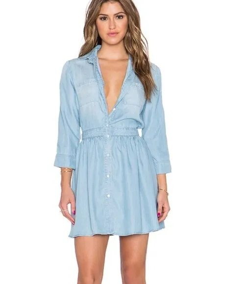 SAM EDELMAN Tessie Denim/Chambray Dress , Size 0