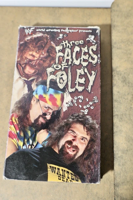 Wwf Foley WWF THREE FACES Of Mick Foley VHS 1998 WWE WCW Wrestling Mankind Cactus ...