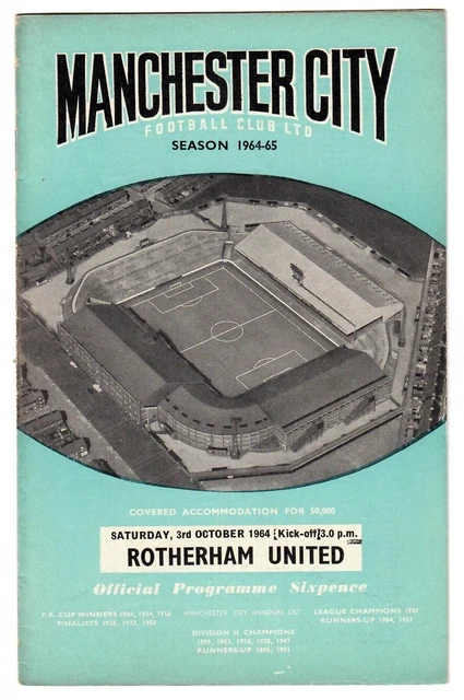 Lot 23 Programmes Manchester City – Saison 1965/66 – Division 2 – Football Anglais