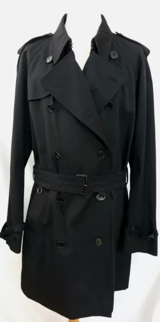 AQUASCUTUM BLACK DOUBLE Breasted Belted Corby Trench Coat UK 46 New With Tags 200.00 PicClick UK