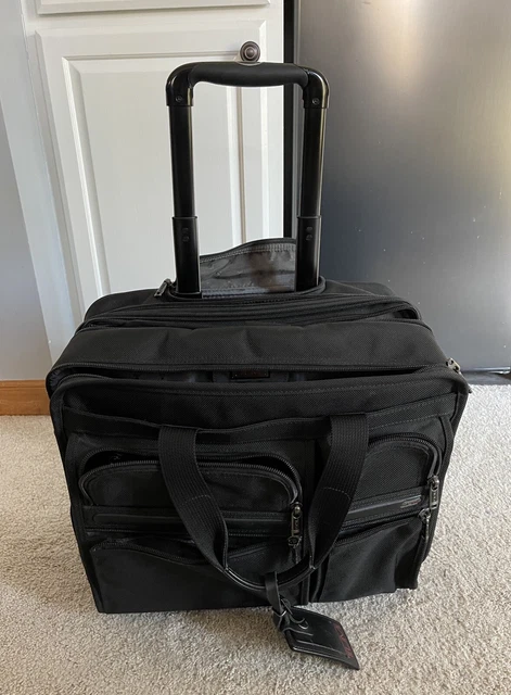 TUMI Deluxe Wheeled Expandable Laptop Brief Business Case Ballistic Nylon