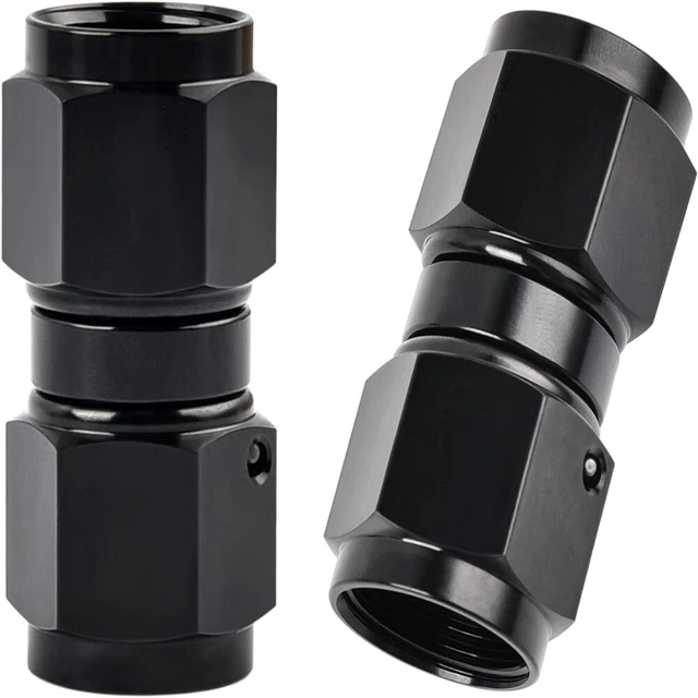 2pcs 6AN-6AN 6AN Female to 6AN Female Straight Swivel Coupler Union Fitting