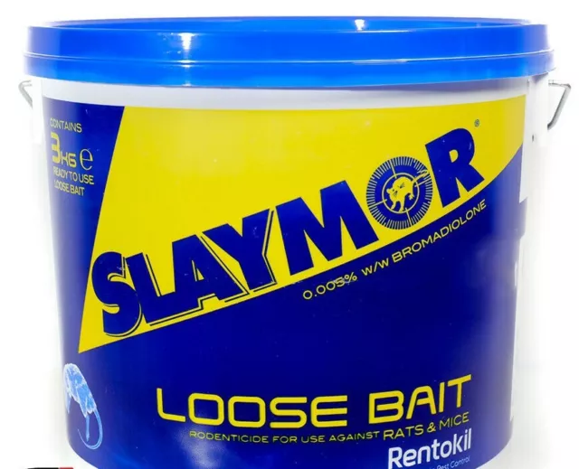 Slaymor Professional Rat & Mouse Poison Bait Rentokil Rodenticides  3Kg Bucket