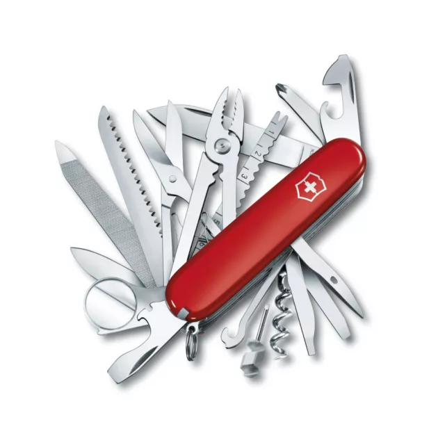 Victorinox Swiss Champ Rouge - Couteau Suisse De Poche 91 Mm - 33 Fonctions