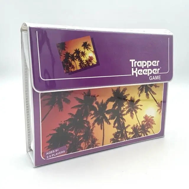 Trapper Keeper Card Collecting Retro Style Game  Palm Tree Cover Classic New
