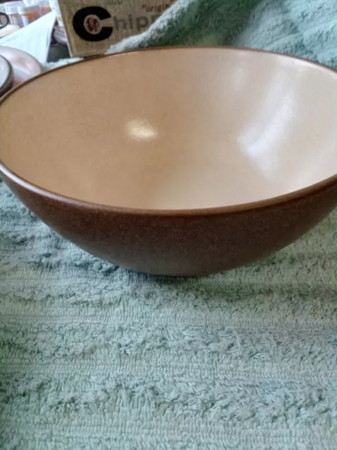 Edith Heath Ceramics Pottery 8" Sandlewood And Brown Bowl