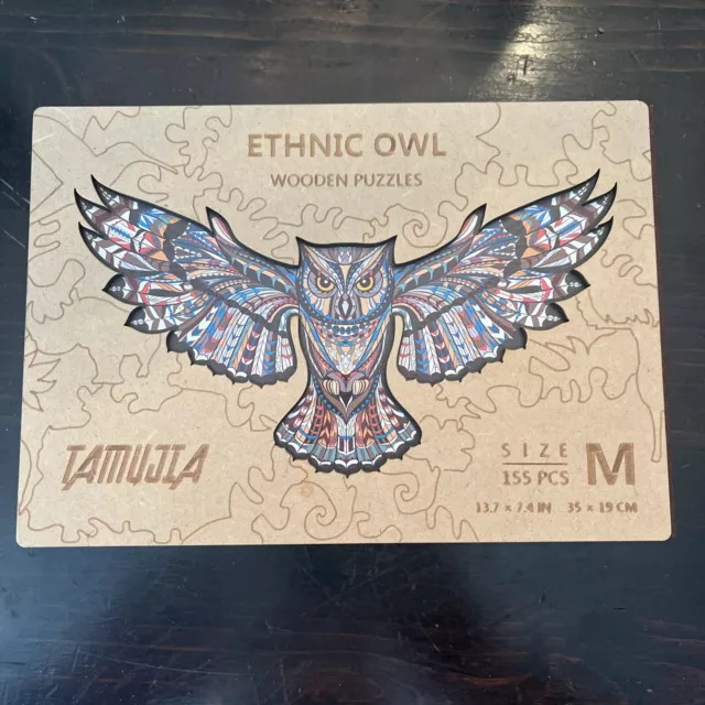 TAMUJIA Wooden Ethnic Owl Jigsaw Puzzle 155 Pieces