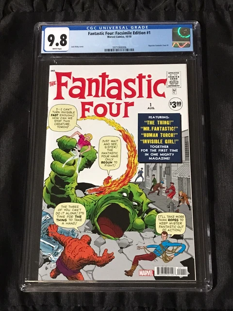 Marvel Comics 2018 Fantastic Four #1 Facsimile CGC 9.8 NM/MT with White Pages