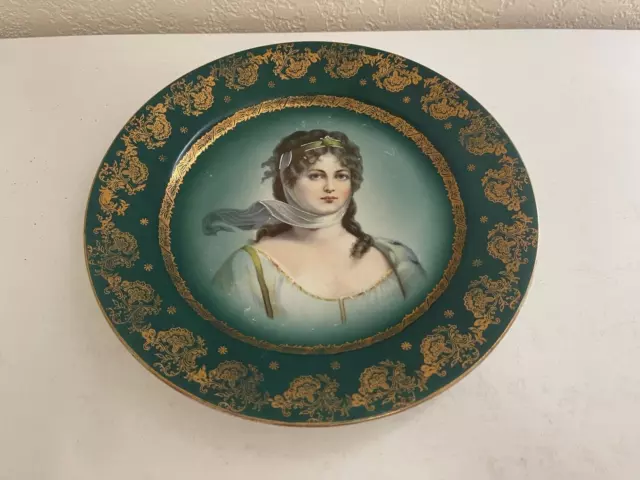 Antique Porcelain Portrait Plate Queen Louise of Prussia Marked Royal Vienna