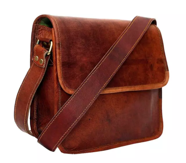 Hombre Genuino Vintage Cuero Bandolera Negocios Portátil Maletín Cartera Bolso