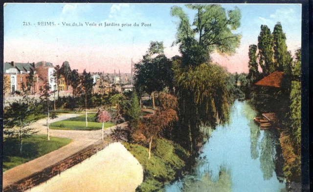 CP 51 MARNE - Reims - Vue de la Vesle et Jardins prise du Pont