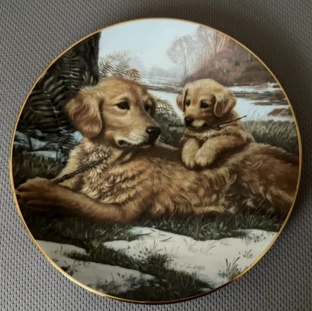 Hamilton Golden Moments Sporting Generation Collectible Plate Golden Retreivers