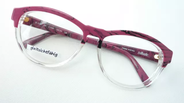 Brillenfassung Vintagebrille von Silhouette große Gläser transparent-pink Gr. M