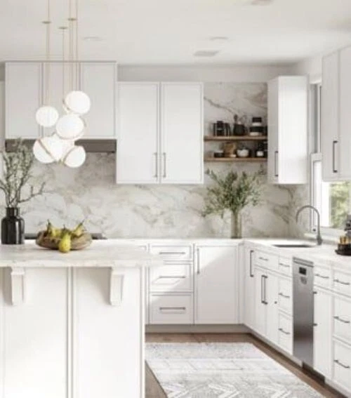 ALL WOOD RTA 10X10 Modern Madison Latte Kitchen Cabinets Shaker Frame ...