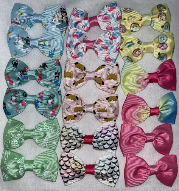 Girls 2.5 Inch Bows - Various Designs - Mermaid/Flamingo/Unicorn/Dog/Cat