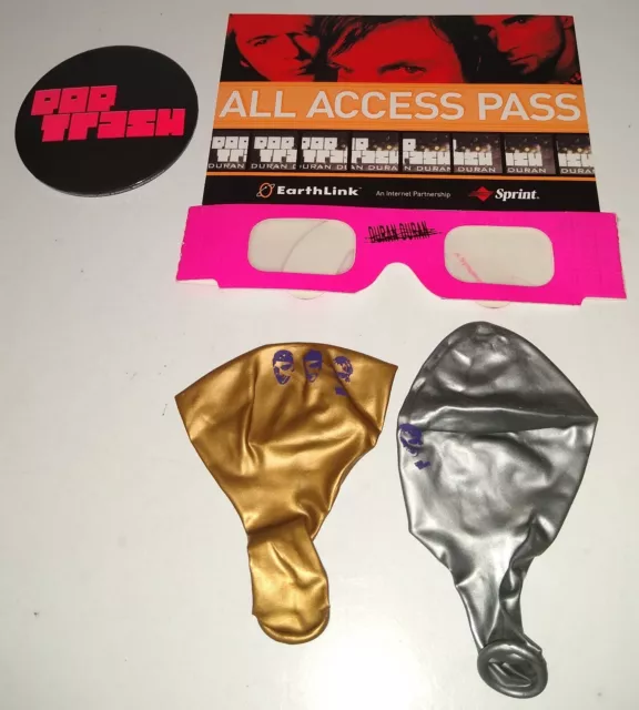 DURAN DURAN Pop Trash Pin 3D Glasses Postcard 2 Balloons With Band's Faces