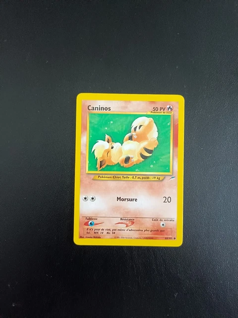 Carte Pokémon Caninos 68/105 Commune Neo Destiny Wizards FR NM