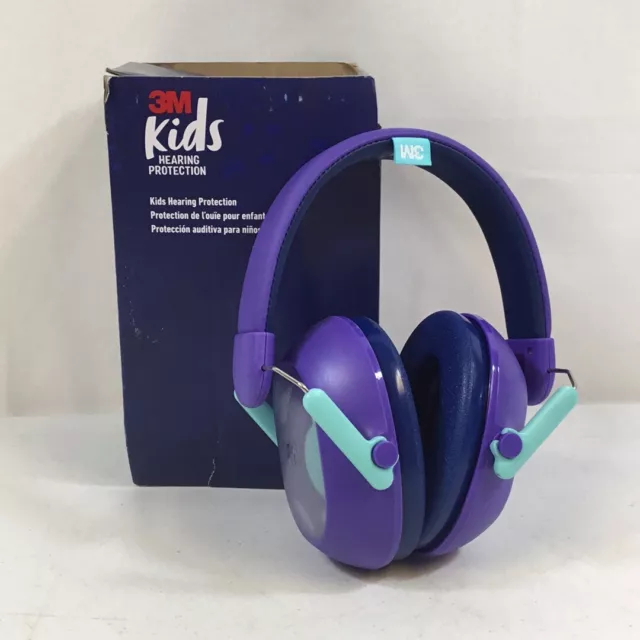 3M Kids Purple Green Adjustable Headband Hearing Protection Ear Muffs