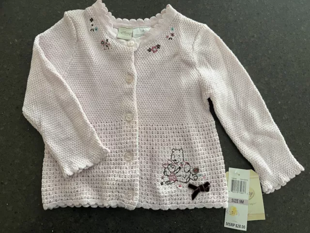 Disney Baby Girl 6 Months Pink Cardigan Sweater Winnie The Pooh